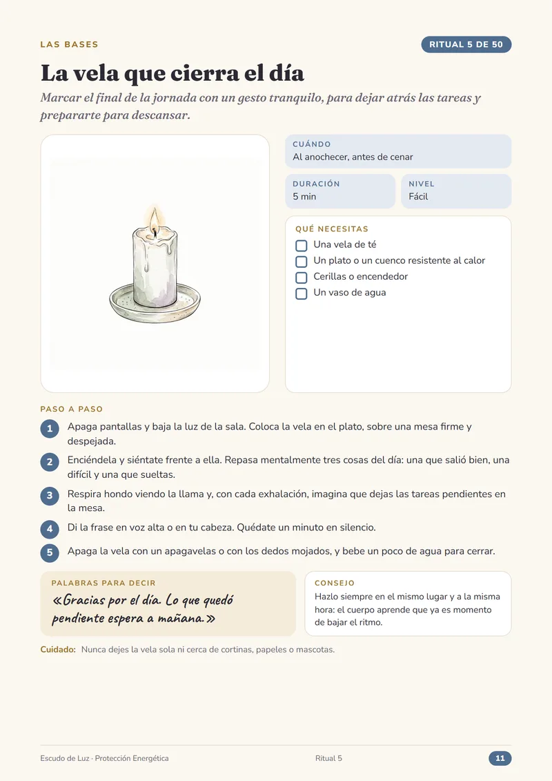Página de ritual de la guía